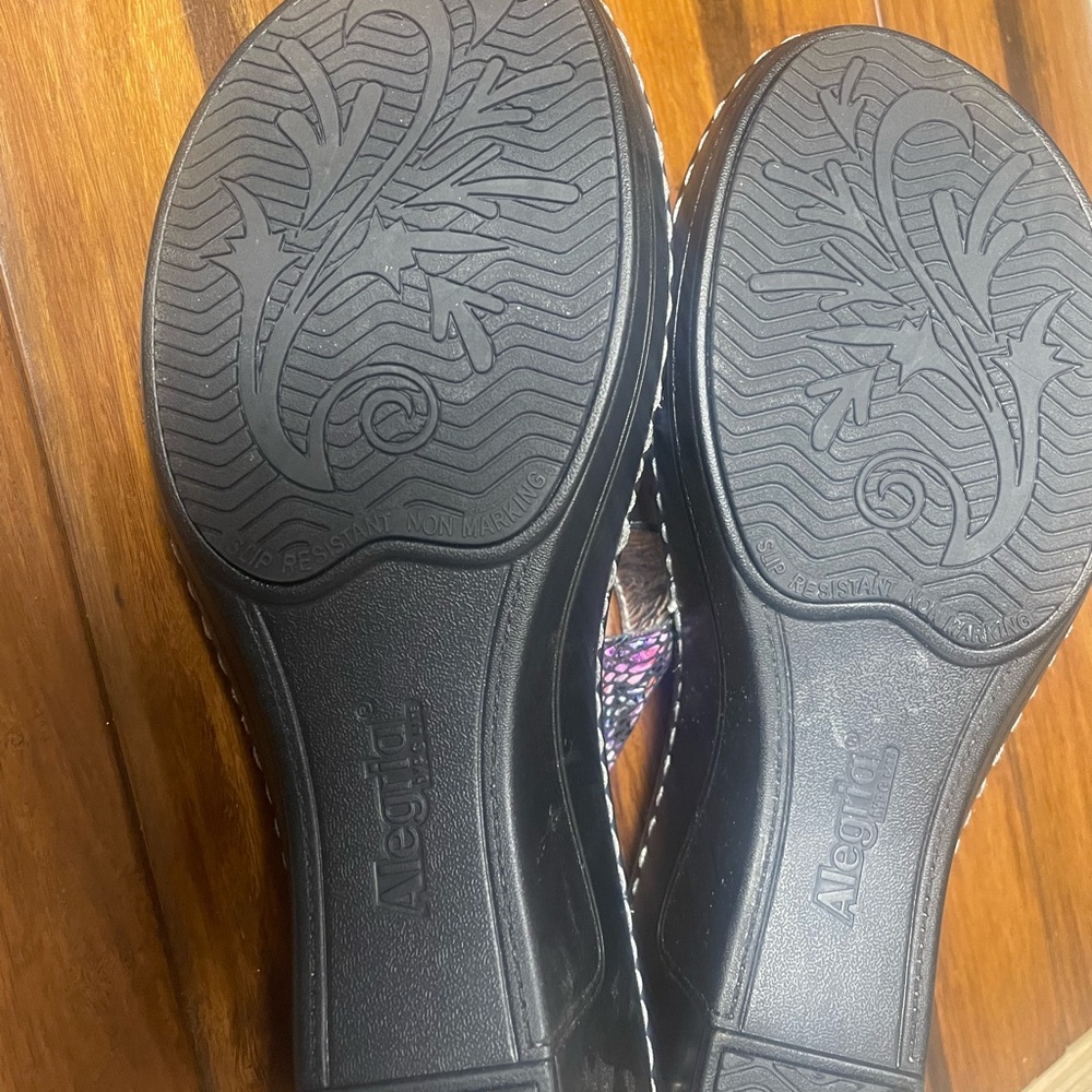 Alegria Women's Black and Purple Sandals - Picture 5 of 6